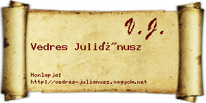 Vedres Juliánusz névjegykártya